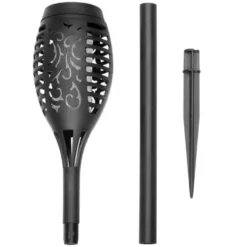 Solcellslampa trädgårdsfackla LED 12 st varmvit flammeffekt 51 cm