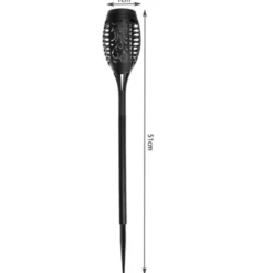 Solcellslampa trädgårdsfackla LED 12 st varmvit flammeffekt 51 cm