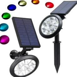 Solcellslampa utomhus LED RGBW IP55 med skymningssensor 42 cm