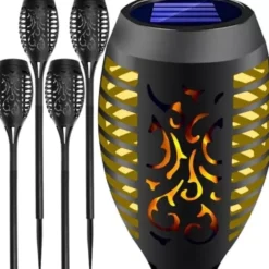 Solcellslampor fackel 4-pack LED varmvit flammeffekt 51 cm