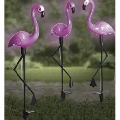 Solcellslampor flamingo 3-pack LED vit IP44 trädgårdsbelysning