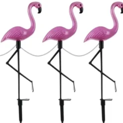 Solcellslampor flamingo 3-pack LED vit IP44 trädgårdsbelysning