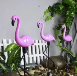 Solcellslampor flamingo 3-pack LED vit IP44 trädgårdsbelysning