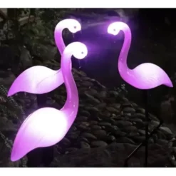 Solcellslampor flamingo 3-pack LED vit IP44 trädgårdsbelysning