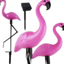 Solcellslampor flamingo 3-pack LED vit IP44 trädgårdsbelysning