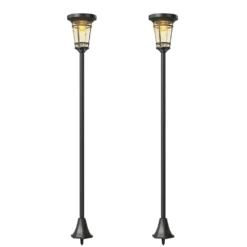 Solcellslykta 2-delat set golvlampa 180 cm höjdjusterbar med 2 ljusstyrkelägen ljussensorbrytare, IP44