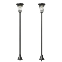 Solcellslykta 2-delat set golvlampa 180 cm höjdjusterbar med 2 ljusstyrkelägen ljussensorbrytare, IP44