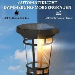 Solcellslykta Golvlampa med Blomkruka 195cm Utomhusträdgårdslykta med 2 ljusstyrkenivåer Ljuskontrollströmbrytare IP44