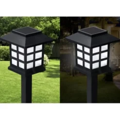 Solcells trädgårdslampor 6-pack IP44 kallvit 13000K skymningssensor