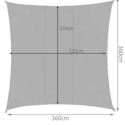 Solsegel med UV-skydd för uteplats 3,6x3,6 m