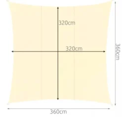 Solsegel med UV-skydd för uteplats 3,6 x 3,6 m