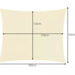 Solsegel med UV-skydd för uteplats 2x3 m