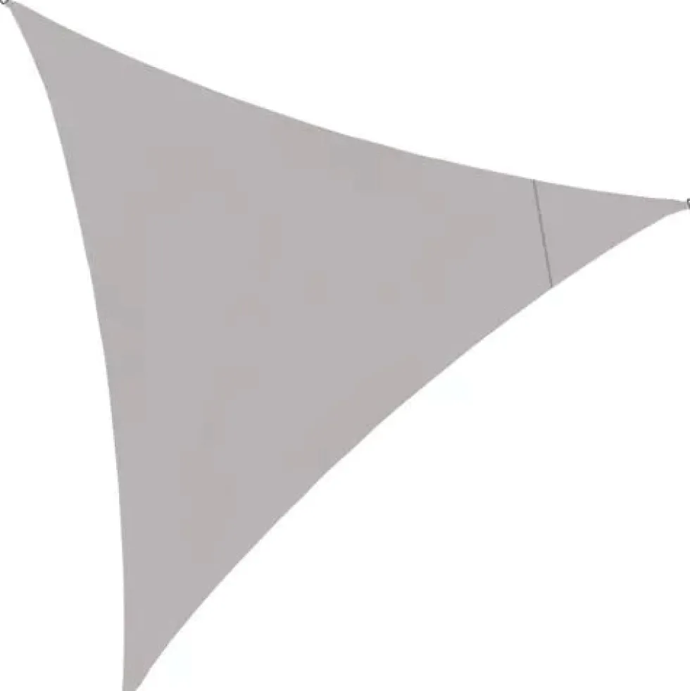 Solsegel trekant 3x3x3 m grå polyester 120 g/m² inkl 4 snören