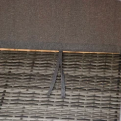 Solsäng i polyrotting med justerbart solskydd, grå, 195x65x40 cm, inklusive kuddar