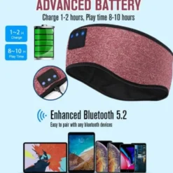 Sovhörlurar - Pannband & Ögonmask med Bluetooth Hörlurar