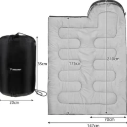 Sovsäck och täcke med förvaringspåse för camping