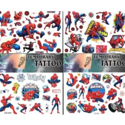 Spiderman tatueringar - 4 ark - Barn tatueringar - Avengers