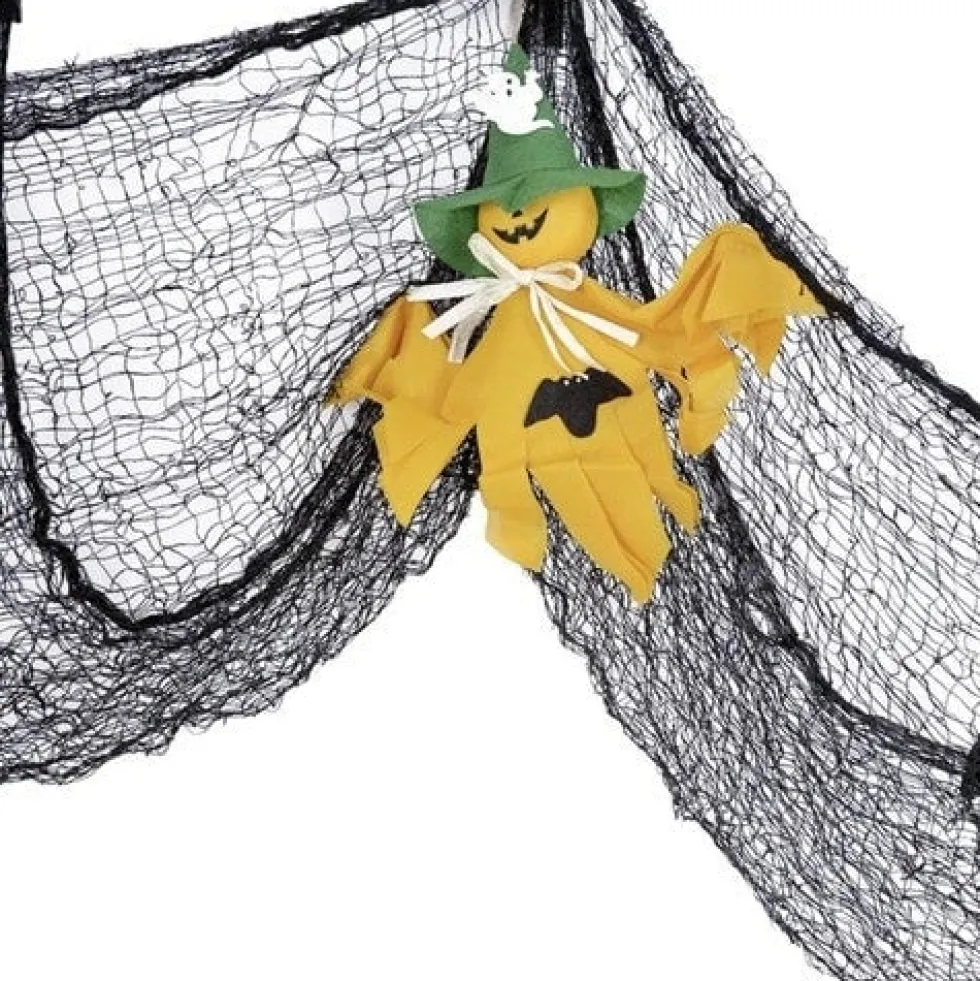 Spindelnät Halloween-dekoration svart 198x76 cm 55 g