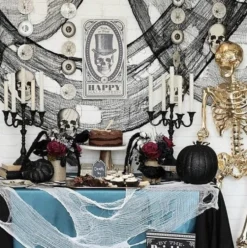 Spindelnät Halloween-dekoration svart 198x76 cm 55 g