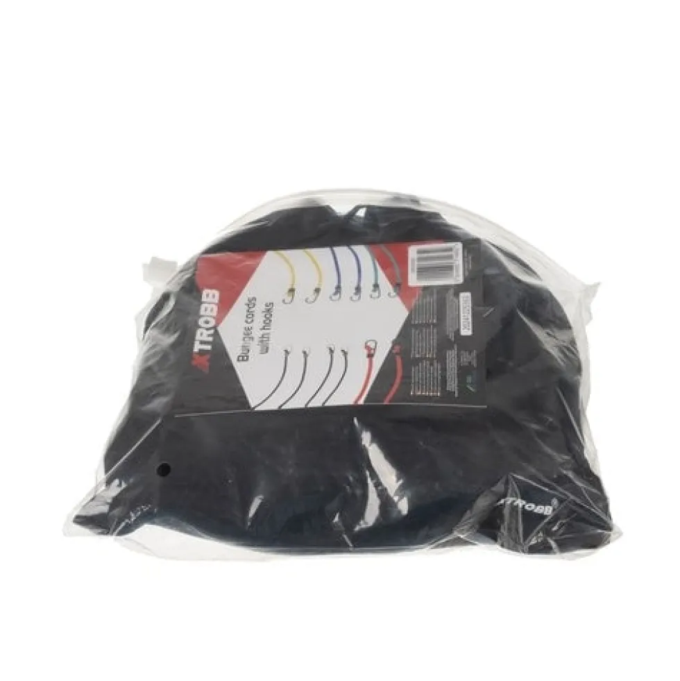 Spännband gummiband med krokar 12-pack PP-belagd latex, förvaringspåse