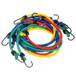 Spännband gummiband med krokar 12-pack PP-belagd latex, förvaringspåse