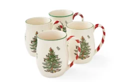 Spode Peppermint julmotiv mugg 4-pack