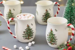 Spode Peppermint julmotiv mugg 4-pack