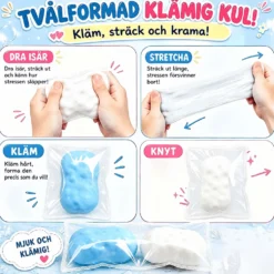 Squishy klämleksak tvålblock med byggklossfyllning - Formbar utan återstuds - Knastrig känsla - Ca 13 cm