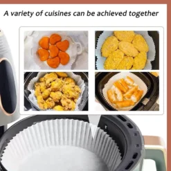 100 st Air Fryer Liners engångspapper pergament formar nature
