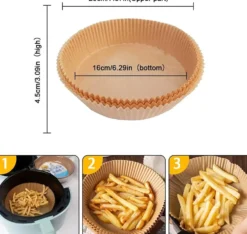 100 st Air Fryer Liners engångspapper pergament formar nature