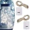 2st Batteridriven LED Ljusslinga Kall Vit 1m