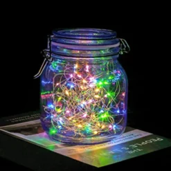 2st Batteridriven LED Ljusslinga Flerfärgad 1m