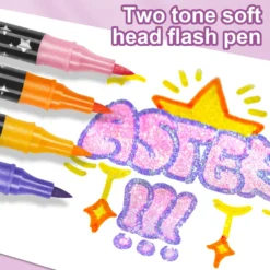 24st Dual Tip Glitter Målarpennor 48 Färger Akryl