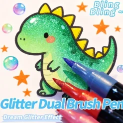 24st Dual Tip Glitter Målarpennor 48 Färger Akryl