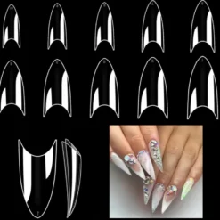 Stiletto Nageltippar 500 st – Transparenta Tippar för Nagelförlängning
