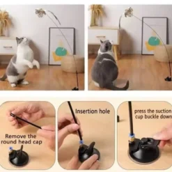 Stimulerande kattleksak med realistisk rörelse och sugkopp