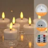 12 st laddningsbara LED-värmeljus med fjärrkontroll och timer – fladdrande värme ljus för Halloween, jul och festdekorationer