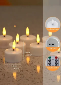 12 st laddningsbara LED-värmeljus med fjärrkontroll och timer – fladdrande värme ljus för Halloween, jul och festdekorationer