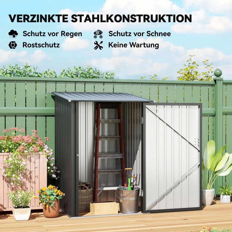 Stålskjul 100x103x160cm mörkgrå