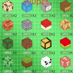 300 st Magnetiska Byggklossar - Leksakspresent för Barn -lek som Minecraft eller Roblox Magnetiska byggklossar för barn - DIY monteringsleksak för kreativ lek och presenter