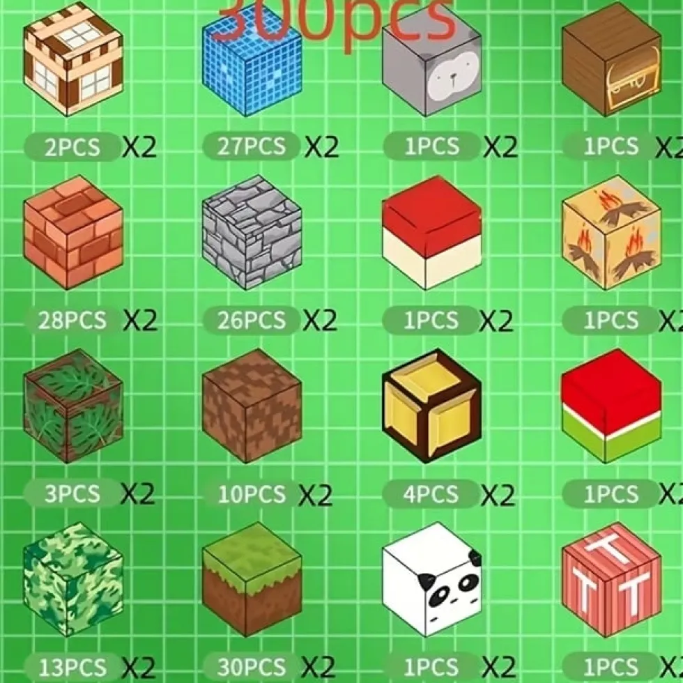 300 st Magnetiska Byggklossar - Leksakspresent för Barn -lek som Minecraft eller Roblox Magnetiska byggklossar för barn - DIY monteringsleksak för kreativ lek och presenter