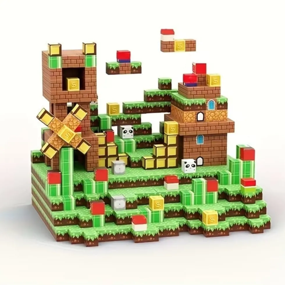 300 st Magnetiska Byggklossar - Leksakspresent för Barn -lek som Minecraft eller Roblox Magnetiska byggklossar för barn - DIY monteringsleksak för kreativ lek och presenter