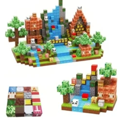 300 st Magnetiska Byggklossar - Leksakspresent för Barn -lek som Minecraft eller Roblox Magnetiska byggklossar för barn - DIY monteringsleksak för kreativ lek och presenter