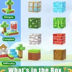 100st Magnetiska Byggklossar - Leksakspresent för Barn -lek som Minecraft eller Roblox Magnetiska byggklossar för barn - DIY monteringsleksak för kreativ lek och presenter