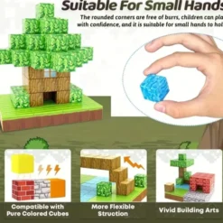 100st Magnetiska Byggklossar - Leksakspresent för Barn -lek som Minecraft eller Roblox Magnetiska byggklossar för barn - DIY monteringsleksak för kreativ lek och presenter