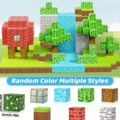 100st Magnetiska Byggklossar - Leksakspresent för Barn -lek som Minecraft eller Roblox Magnetiska byggklossar för barn - DIY monteringsleksak för kreativ lek och presenter