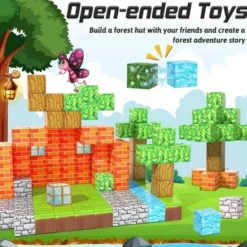 100st Magnetiska Byggklossar - Leksakspresent för Barn -lek som Minecraft eller Roblox Magnetiska byggklossar för barn - DIY monteringsleksak för kreativ lek och presenter