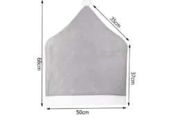 Stolsöverdrag julmössa grå 6-pack 50x68 cm med vit tofs