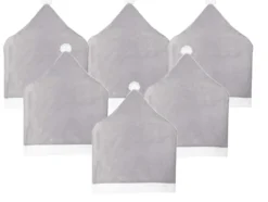 Stolsöverdrag julmössa grå 6-pack 50x68 cm med vit tofs