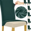 Stolsöverdrag 6-pack Mörkgrön – Stretch Elastiska Skydd 65x40x35 cm